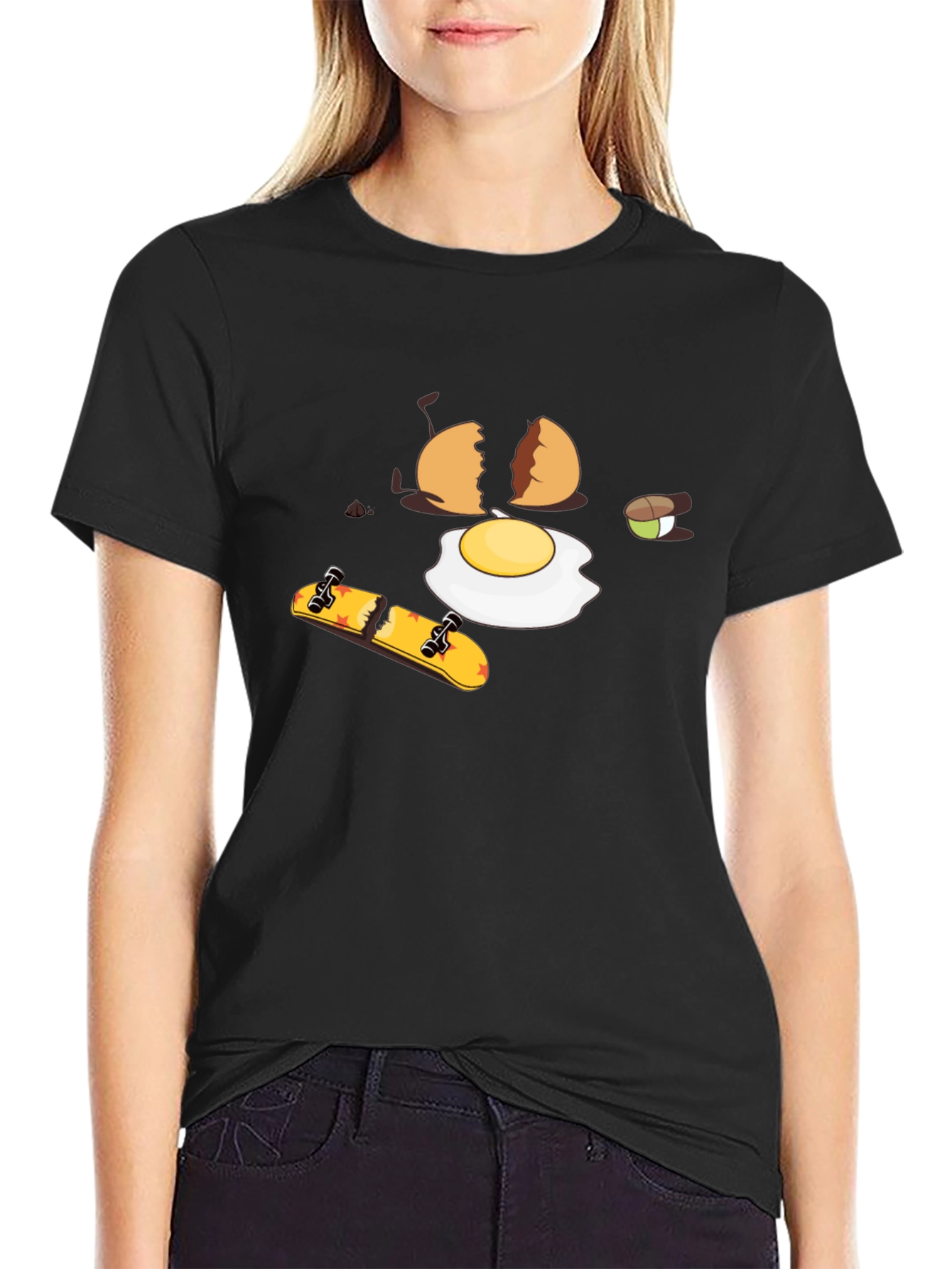 Cracked Egg Skateboarder Graphic Tee