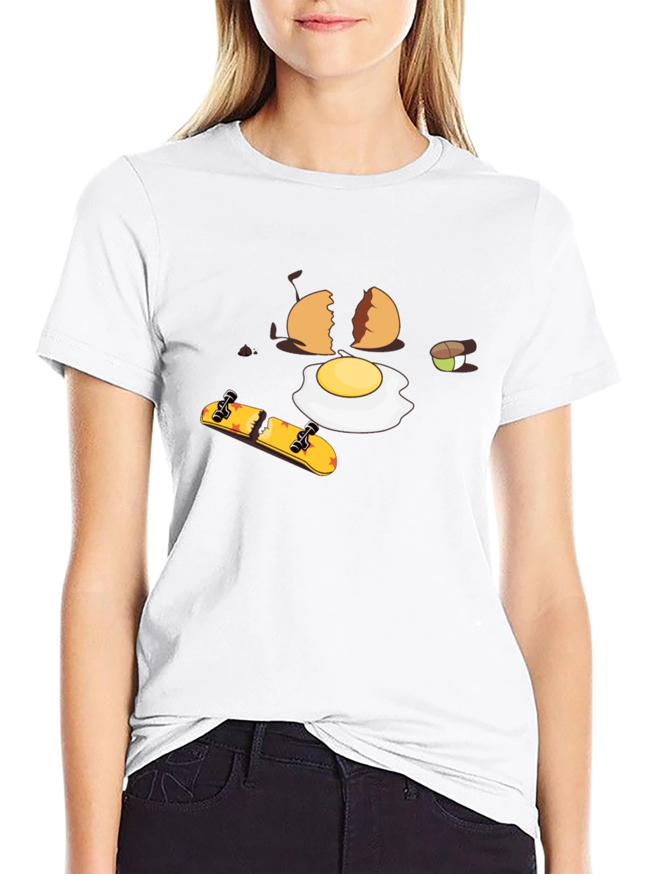 Cracked Egg Skateboarder Graphic Tee