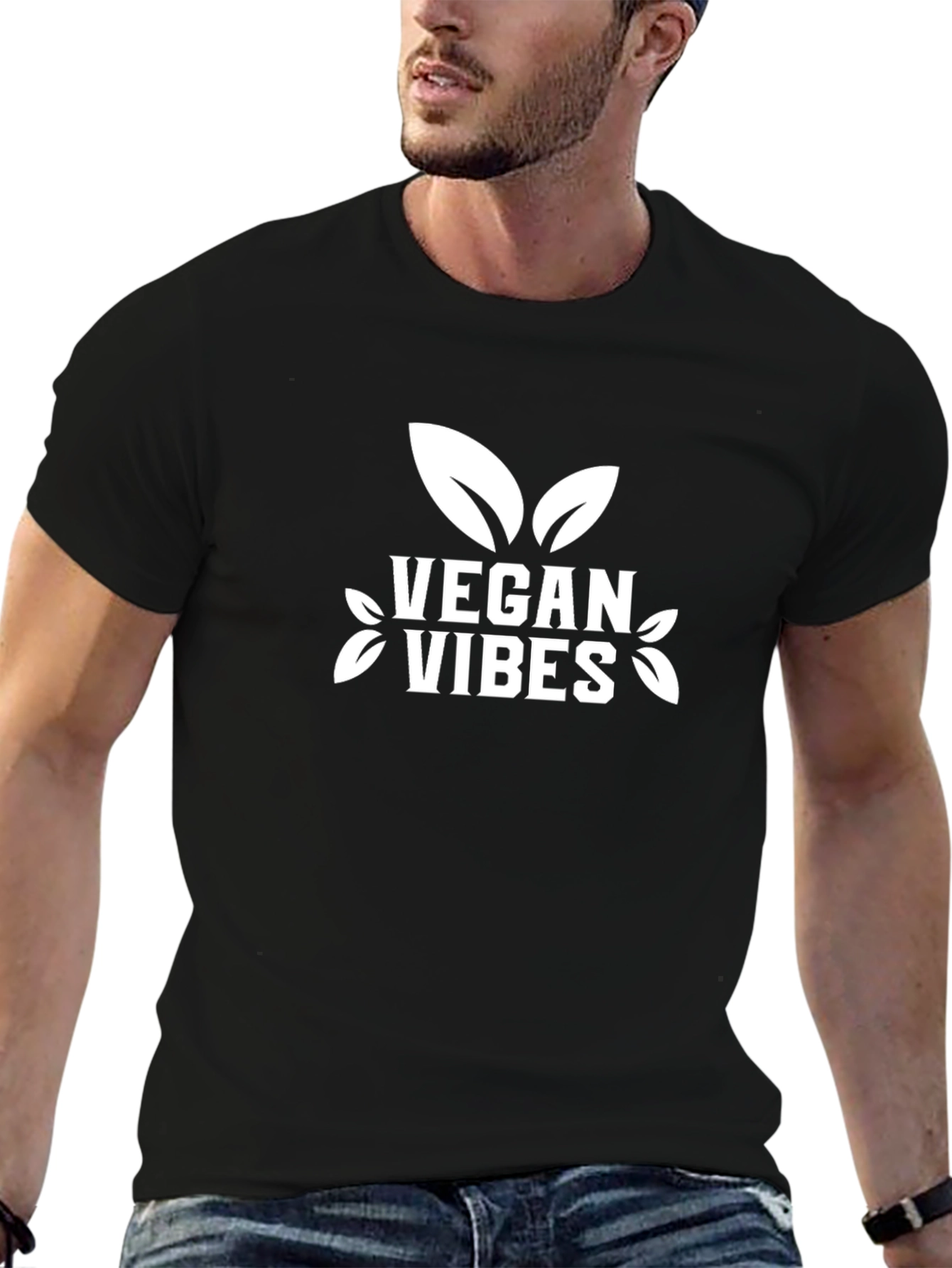 Vegan Vibes Black T-Shirt - Stylish & Comfortable