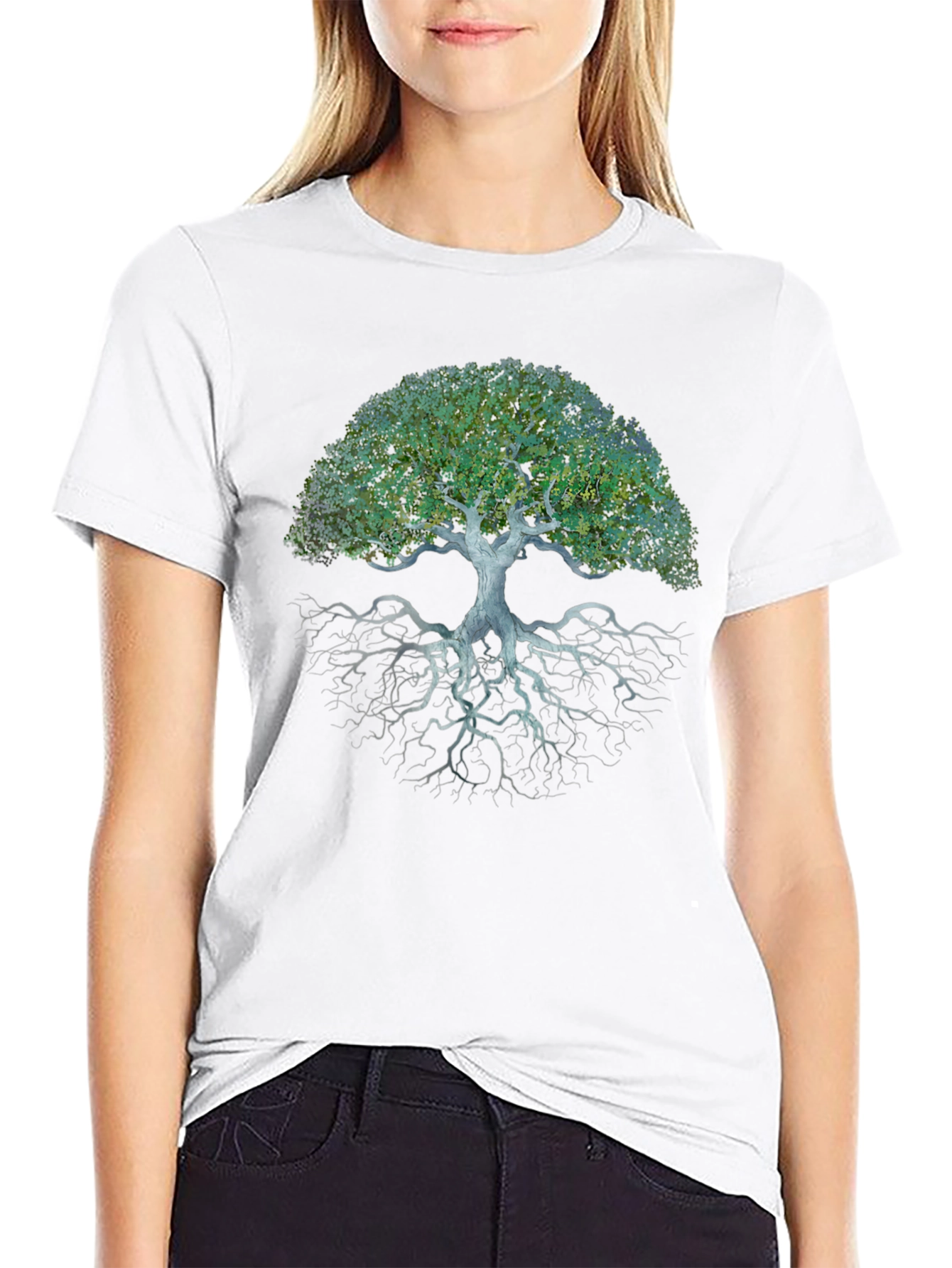 Tree of Life Graphic Tee - Black Cotton Blend