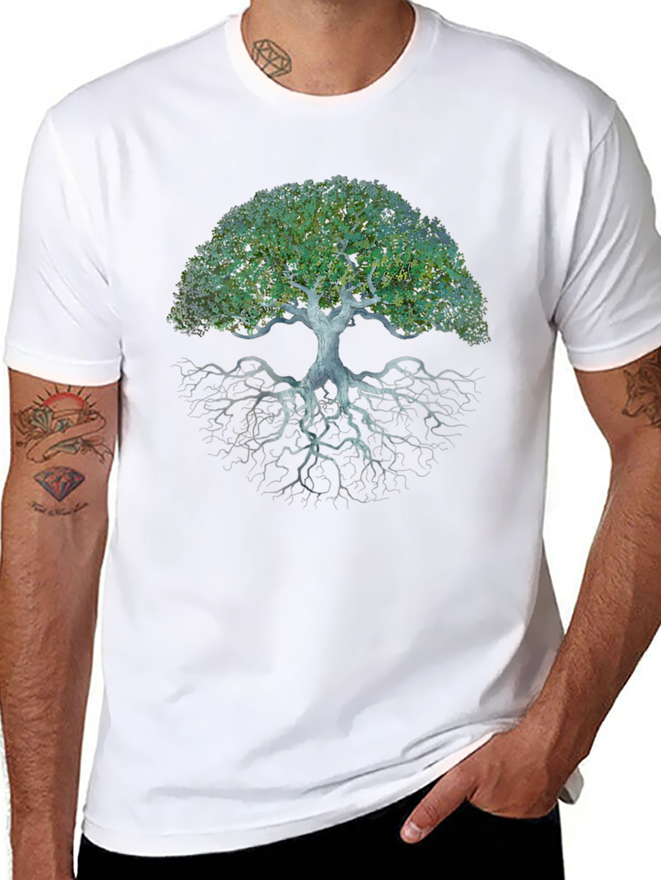 Tree of Life Graphic Tee - Black Cotton Blend