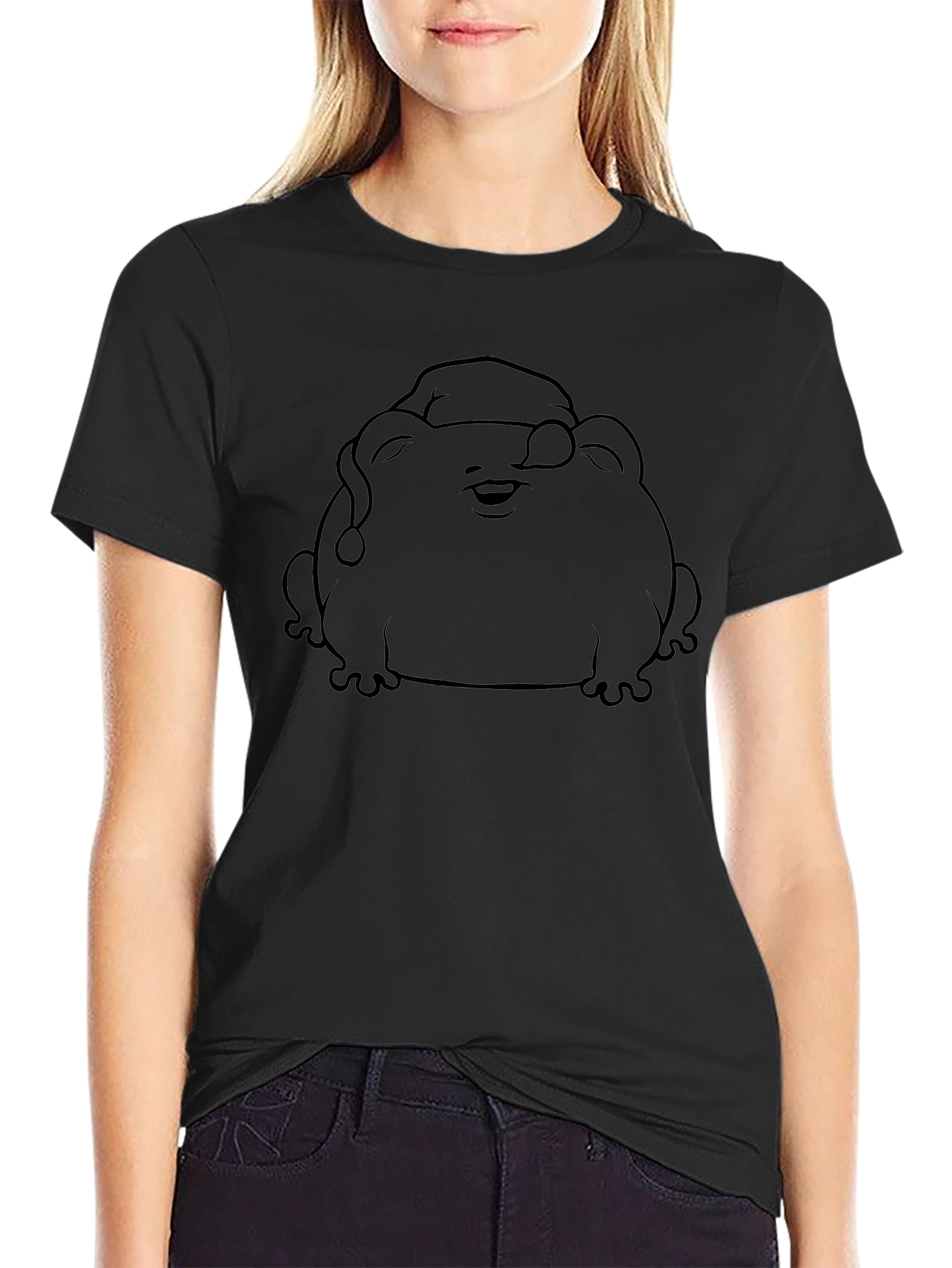Frog with Santa Hat Black T-Shirt