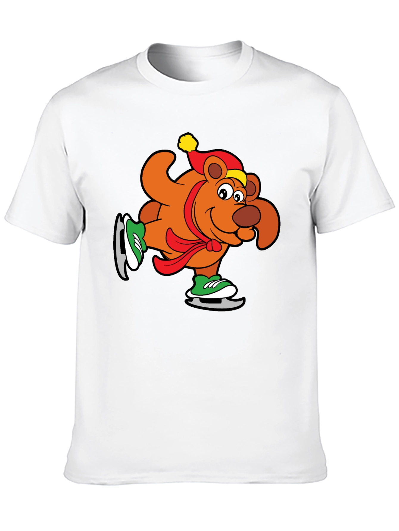 Skating Bear Graphic Tee - Holiday Cheer