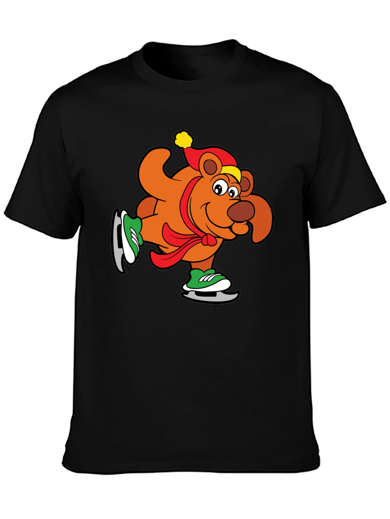 Skating Bear Graphic Tee - Holiday Cheer