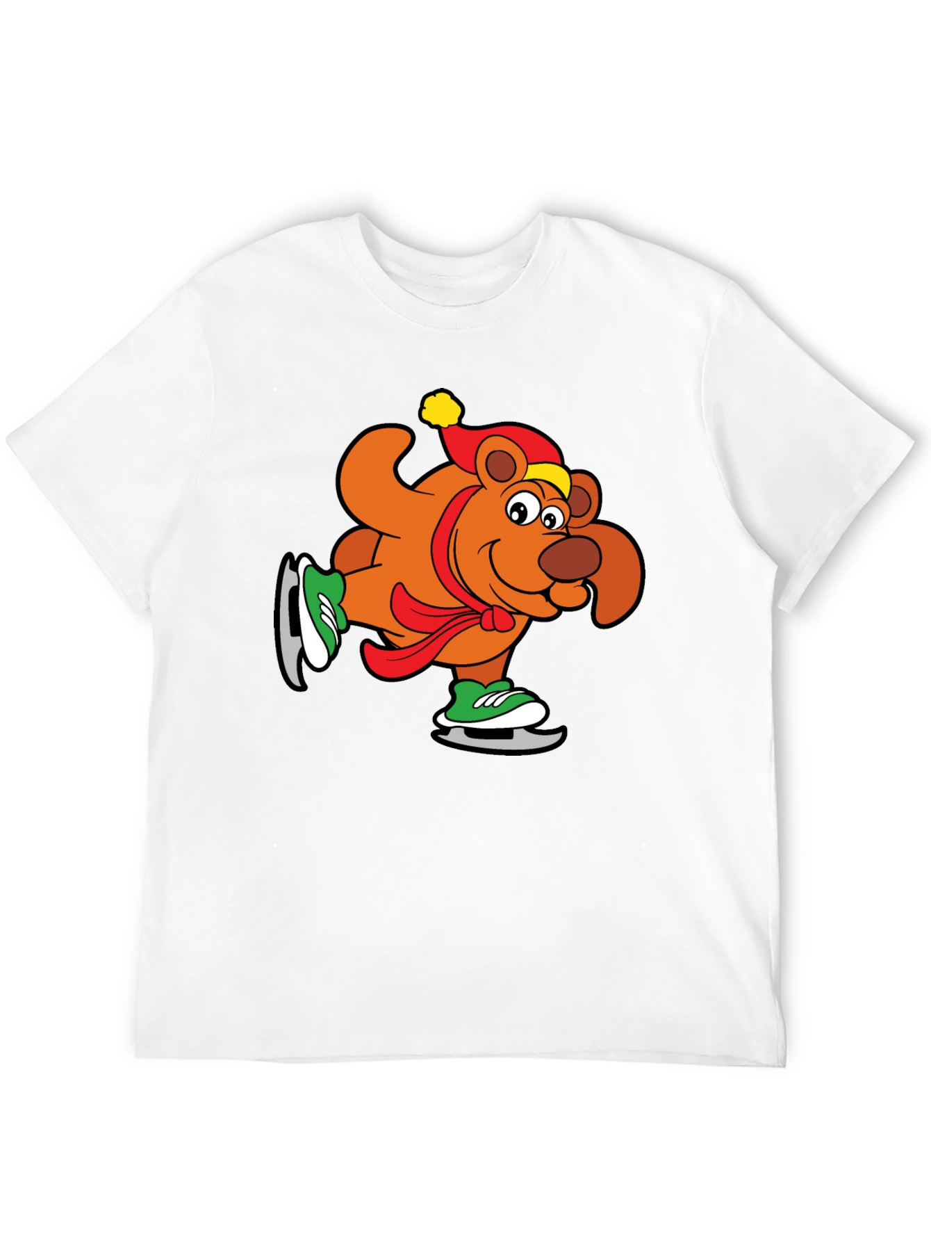 Skating Bear Graphic Tee - Holiday Cheer