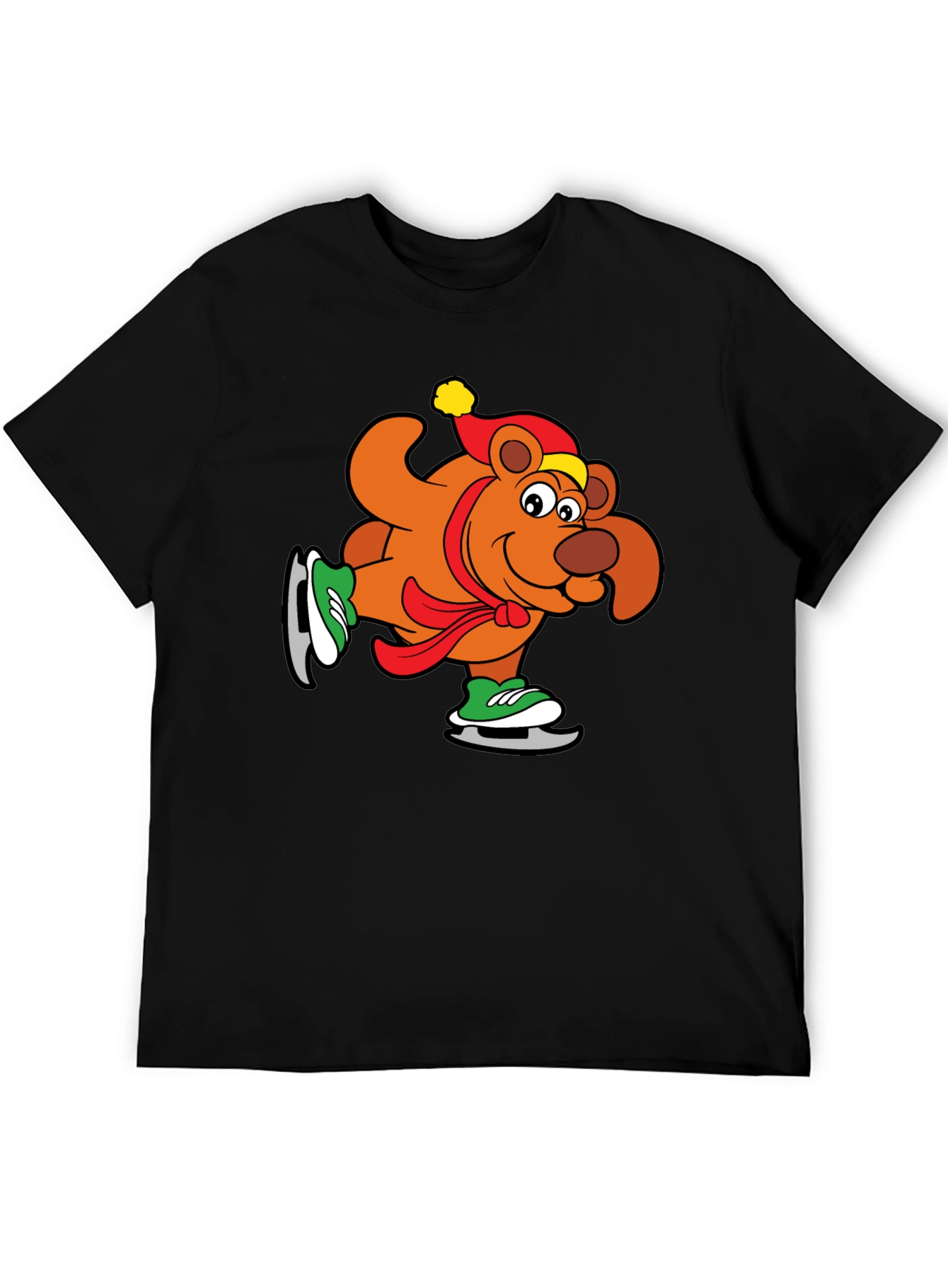 Skating Bear Graphic Tee - Holiday Cheer
