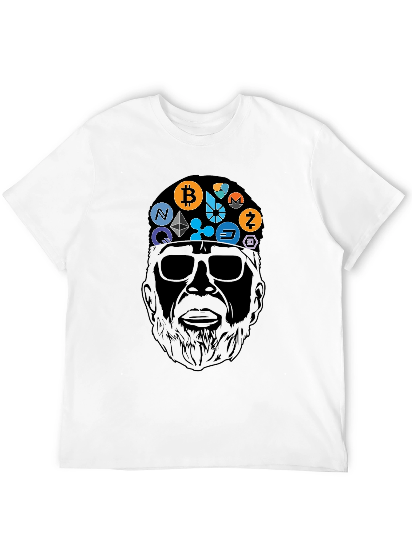 Crypto Bearded Man Black T-Shirt