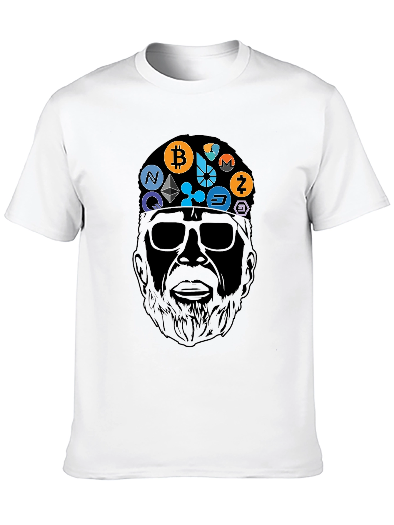 Crypto Bearded Man Black T-Shirt