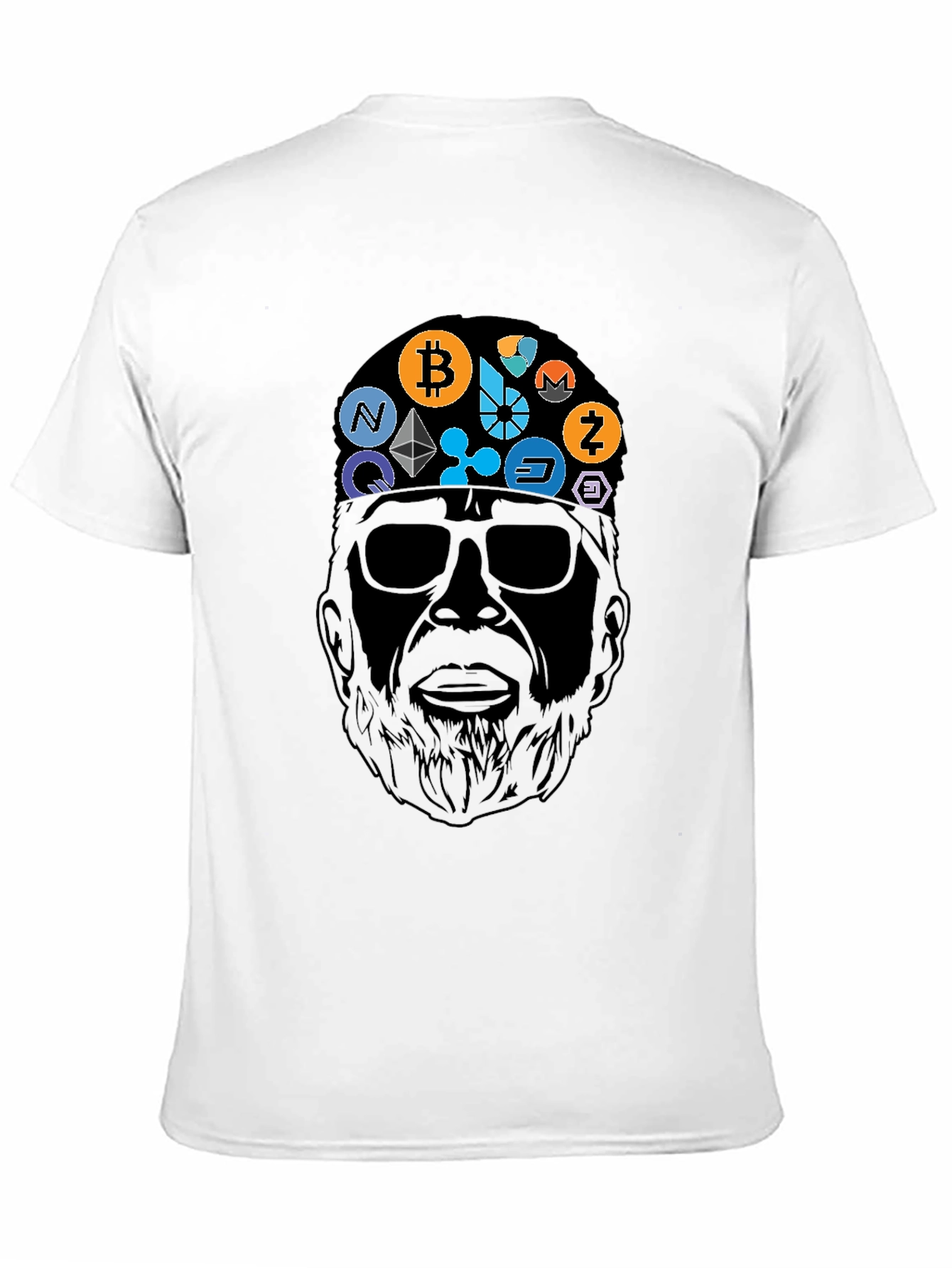 Crypto Bearded Man Black T-Shirt