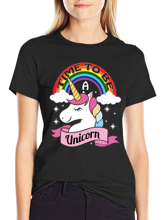 Time to be a Unicorn T-Shirt - Fun Rainbow Design