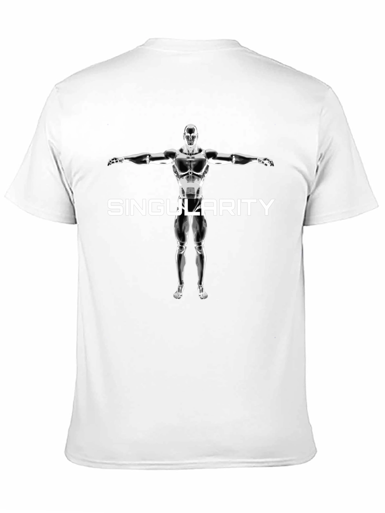 Singularity Robot Graphic Tee - Cool Black T-Shirt