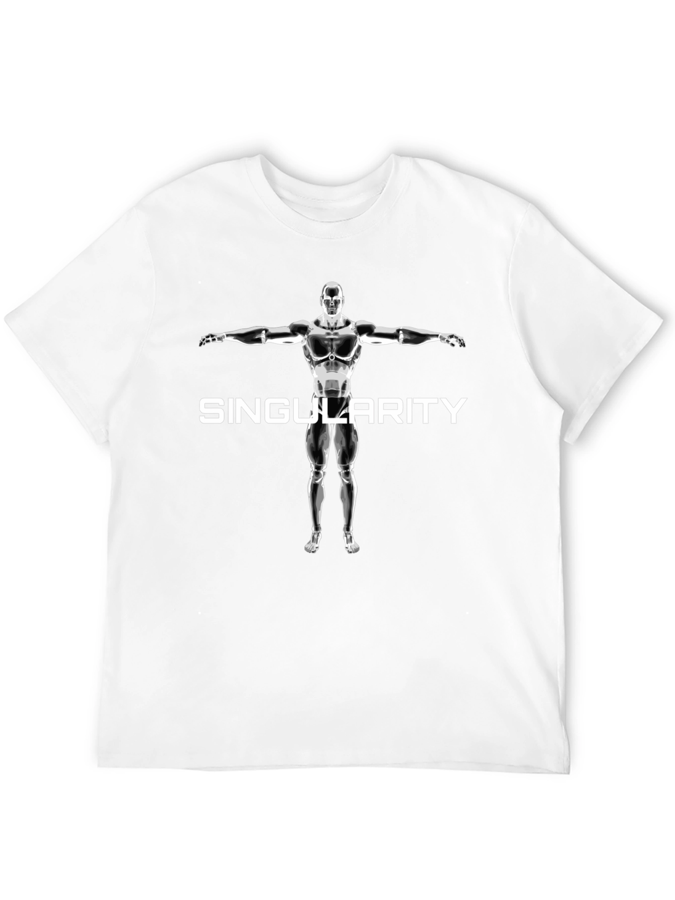 Singularity Robot Graphic Tee - Cool Black T-Shirt