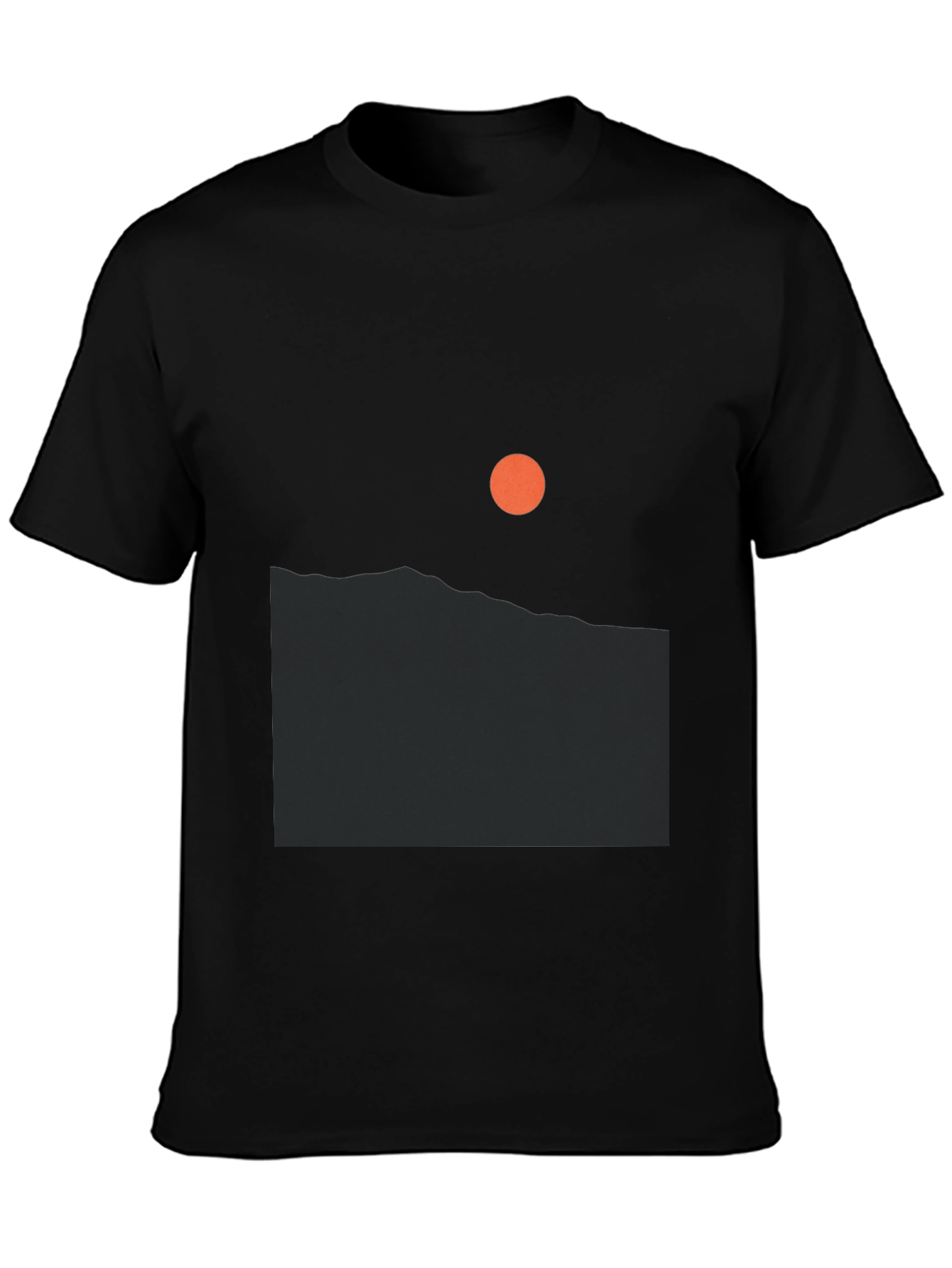 Minimalist Sunrise Graphic Tee - Black