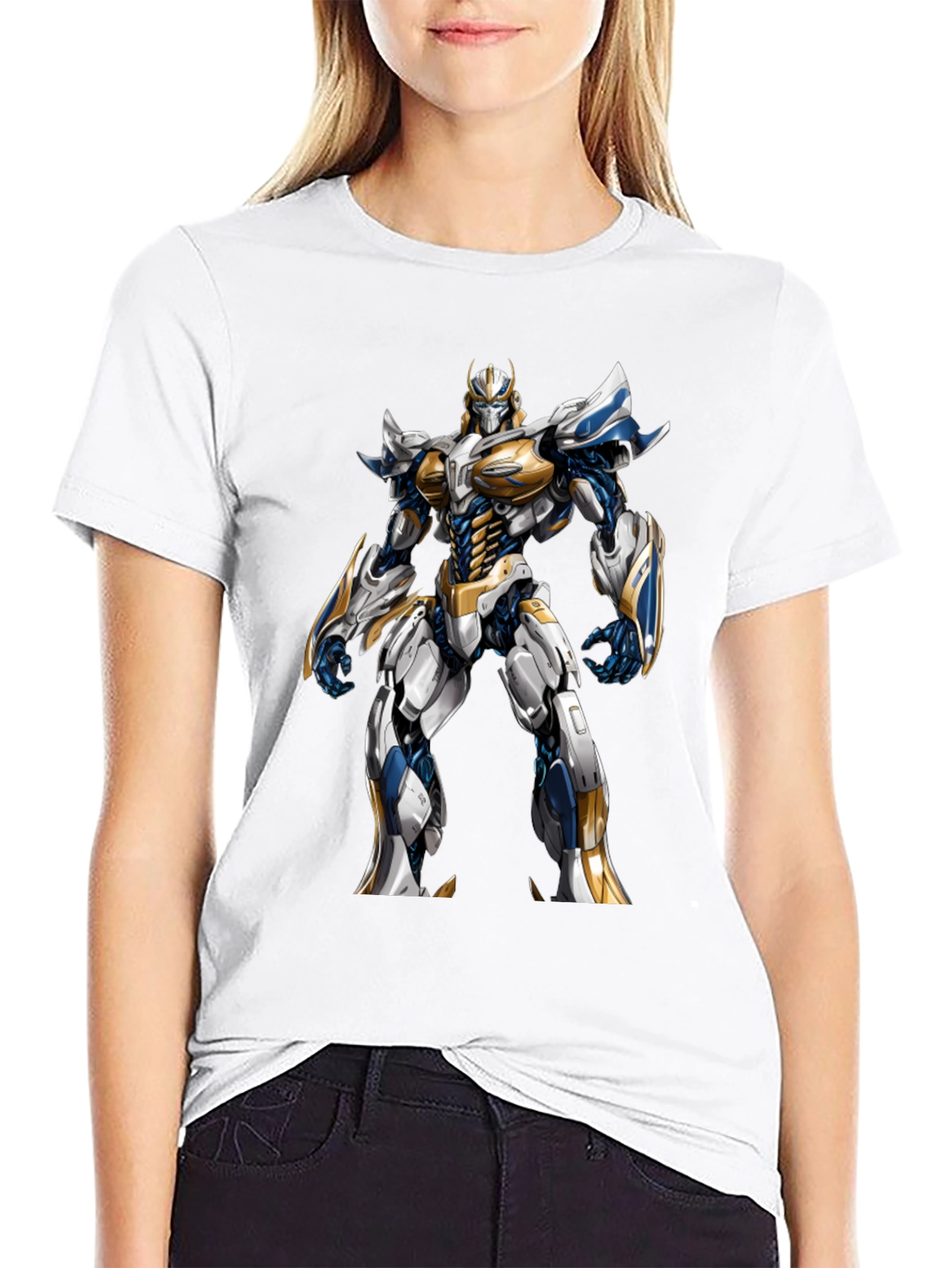 Robot Warrior Graphic T-Shirt - Sci-Fi Design