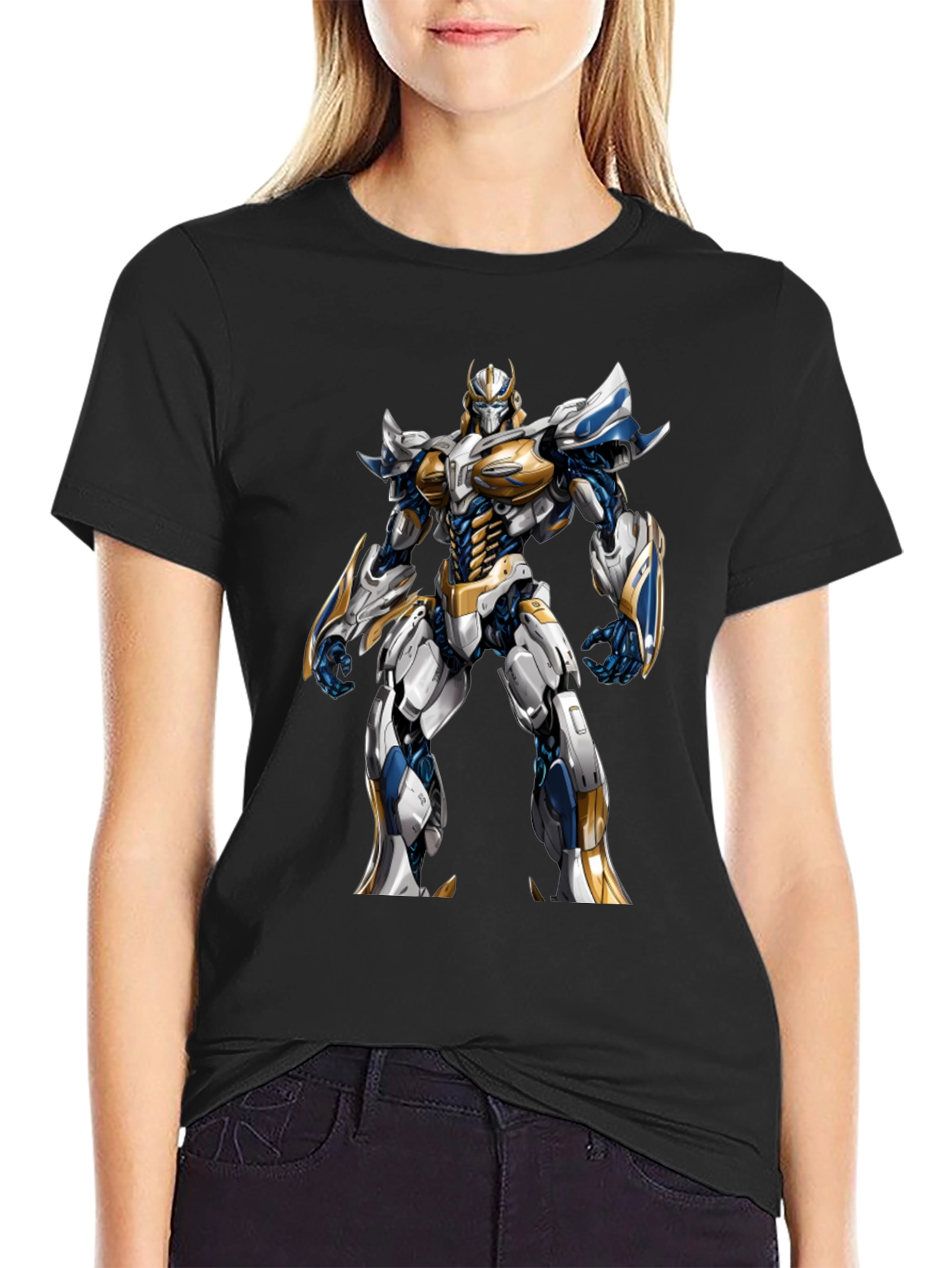 Robot Warrior Graphic T-Shirt - Sci-Fi Design