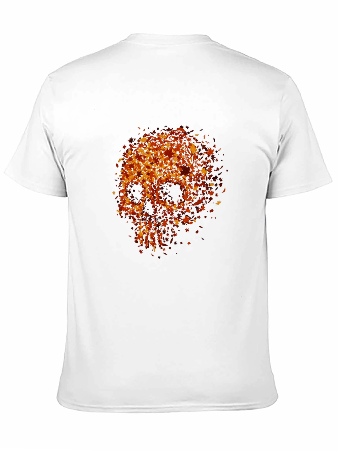 Skull Made of Leaves Graphic Tee - Black