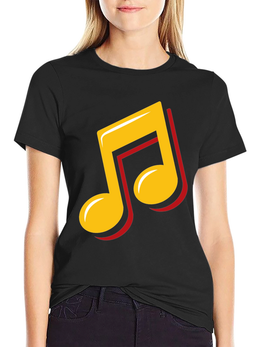 Music Note Graphic Tee - Stylish Black T-Shirt