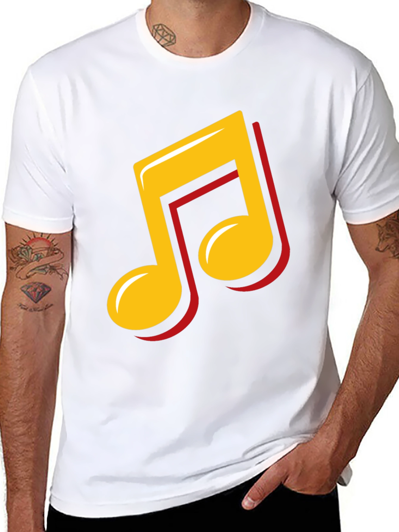 Music Note Graphic Tee - Stylish Black T-Shirt