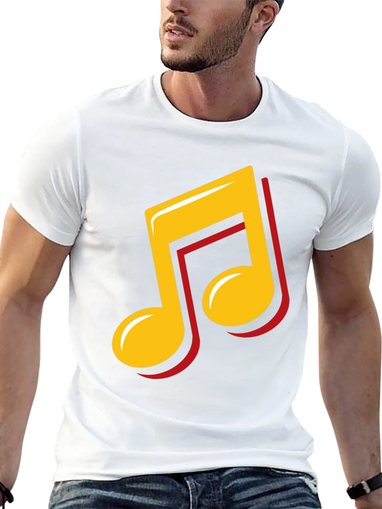 Music Note Graphic Tee - Stylish Black T-Shirt