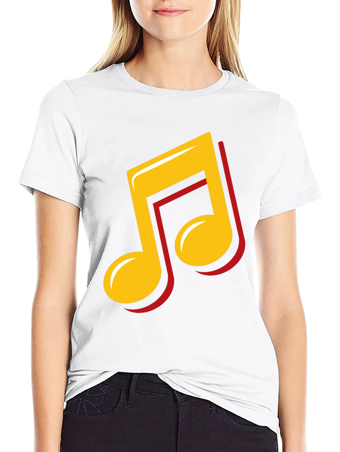 Music Note Graphic Tee - Stylish Black T-Shirt