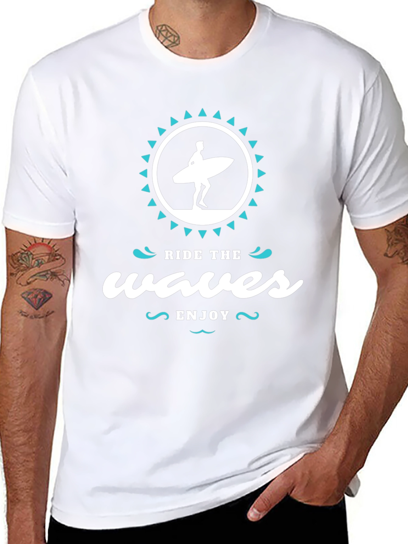 Ride the Waves T-Shirt - Stylish Surfer Graphic Tee