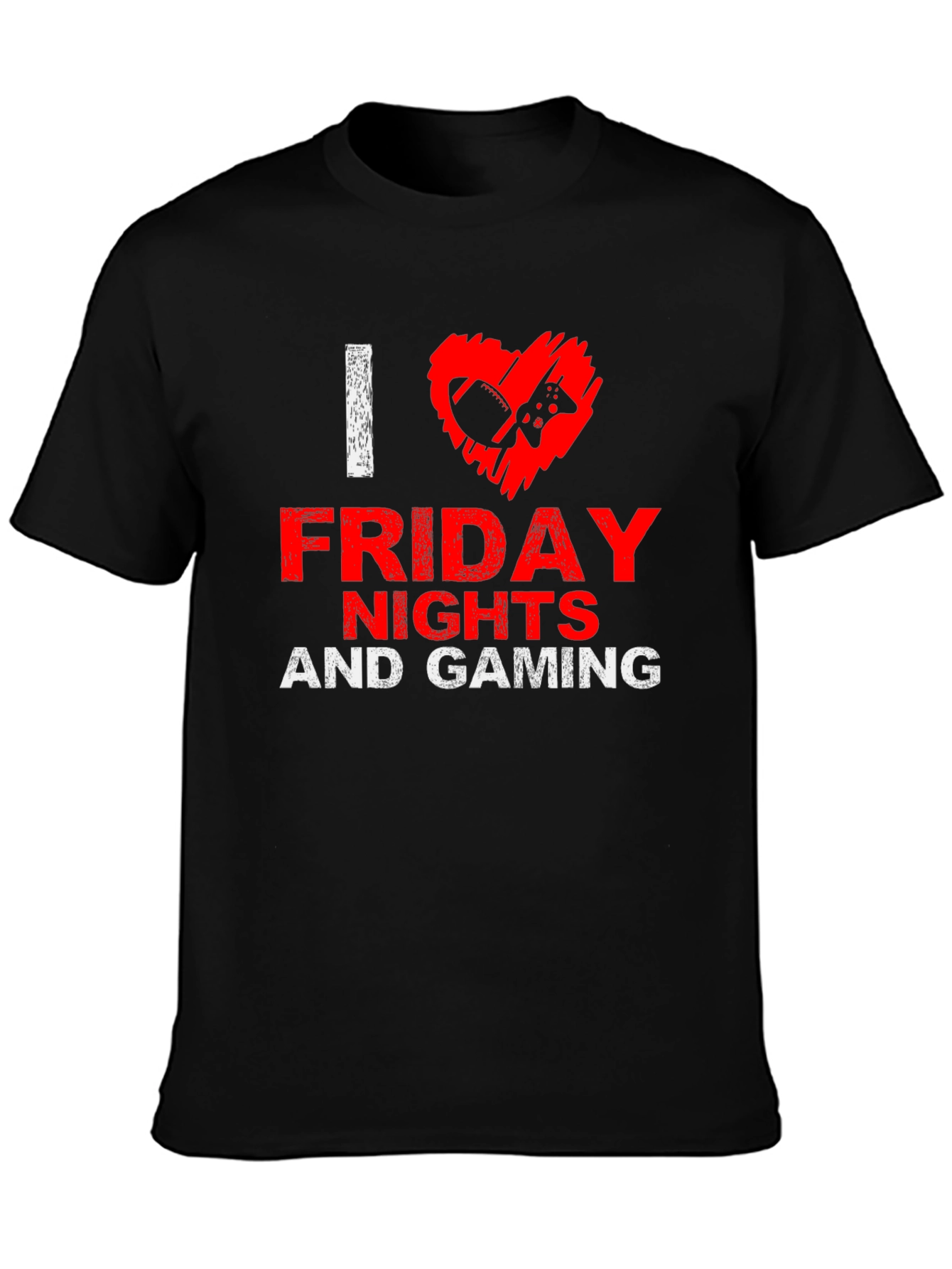 I Love Friday Nights and Gaming Black T-Shirt