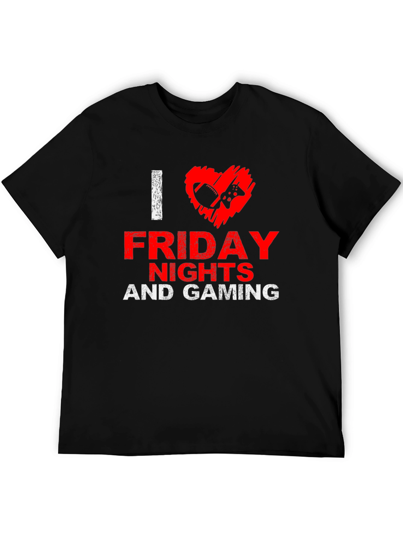 I Love Friday Nights and Gaming Black T-Shirt