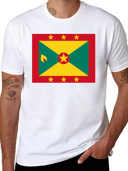 Grenada Flag T-Shirt - Black Crew Neck