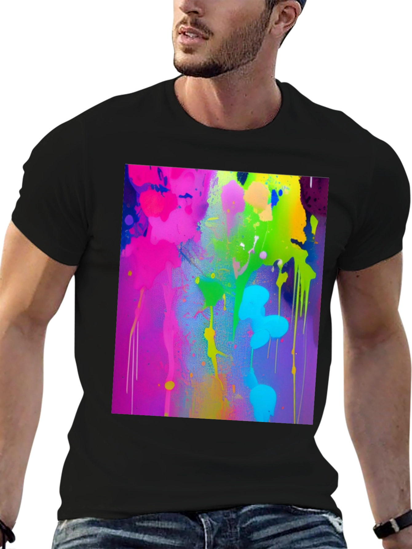 Vibrant Paint Splatter Graphic Tee