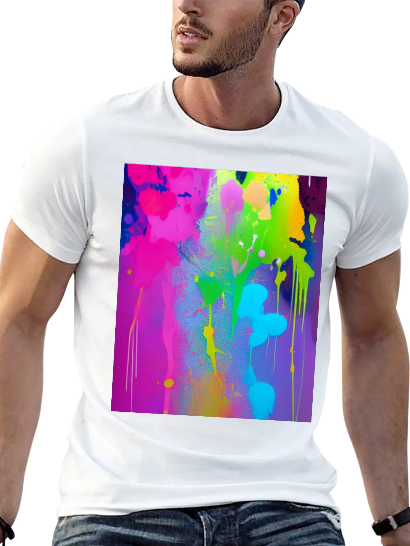 Vibrant Paint Splatter Graphic Tee