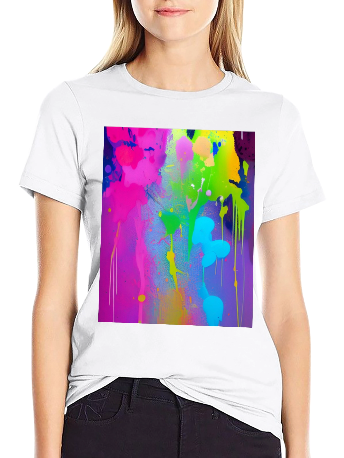 Vibrant Paint Splatter Graphic Tee