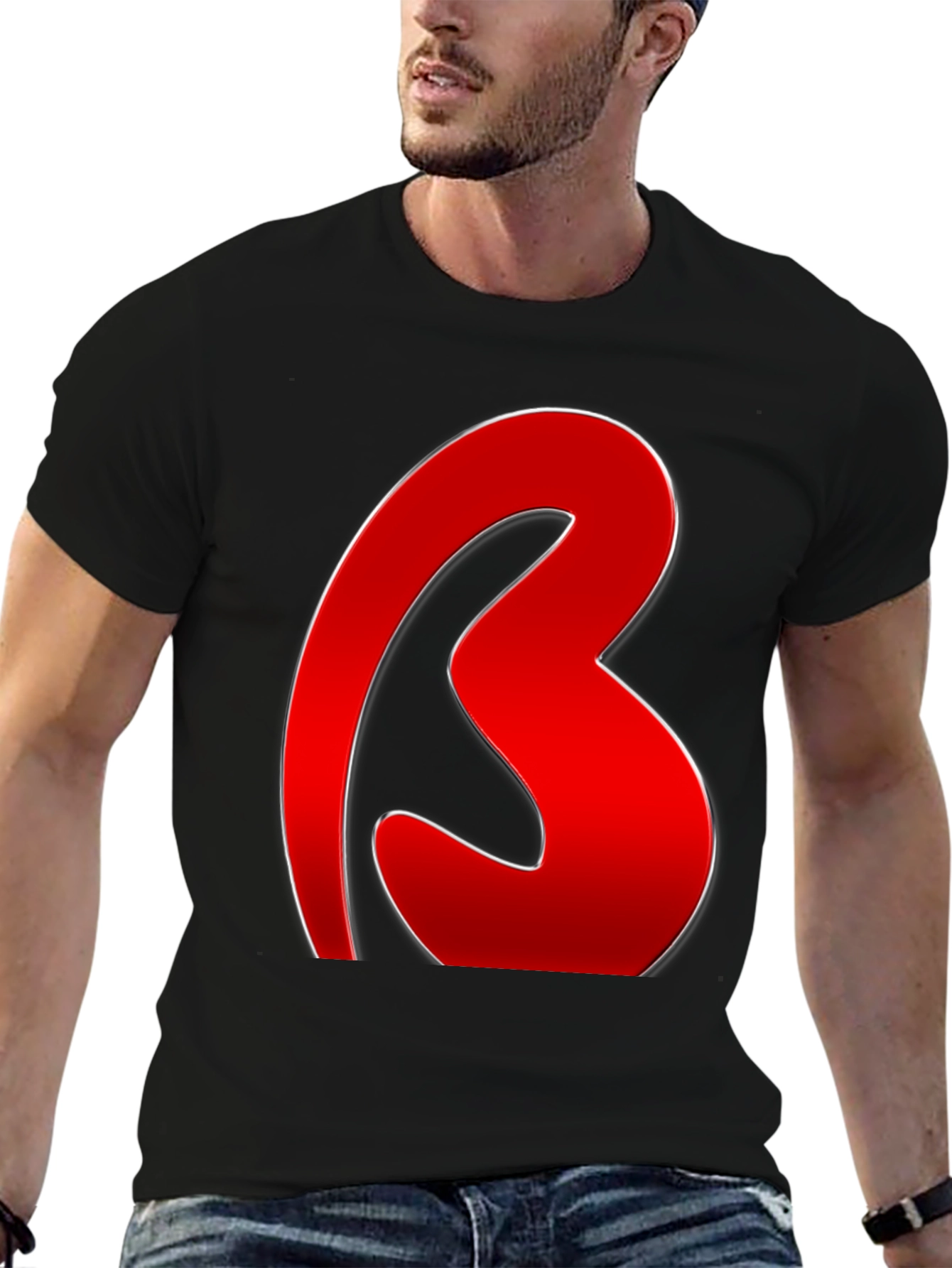 Red Graphic Tee - Bold Letter Design