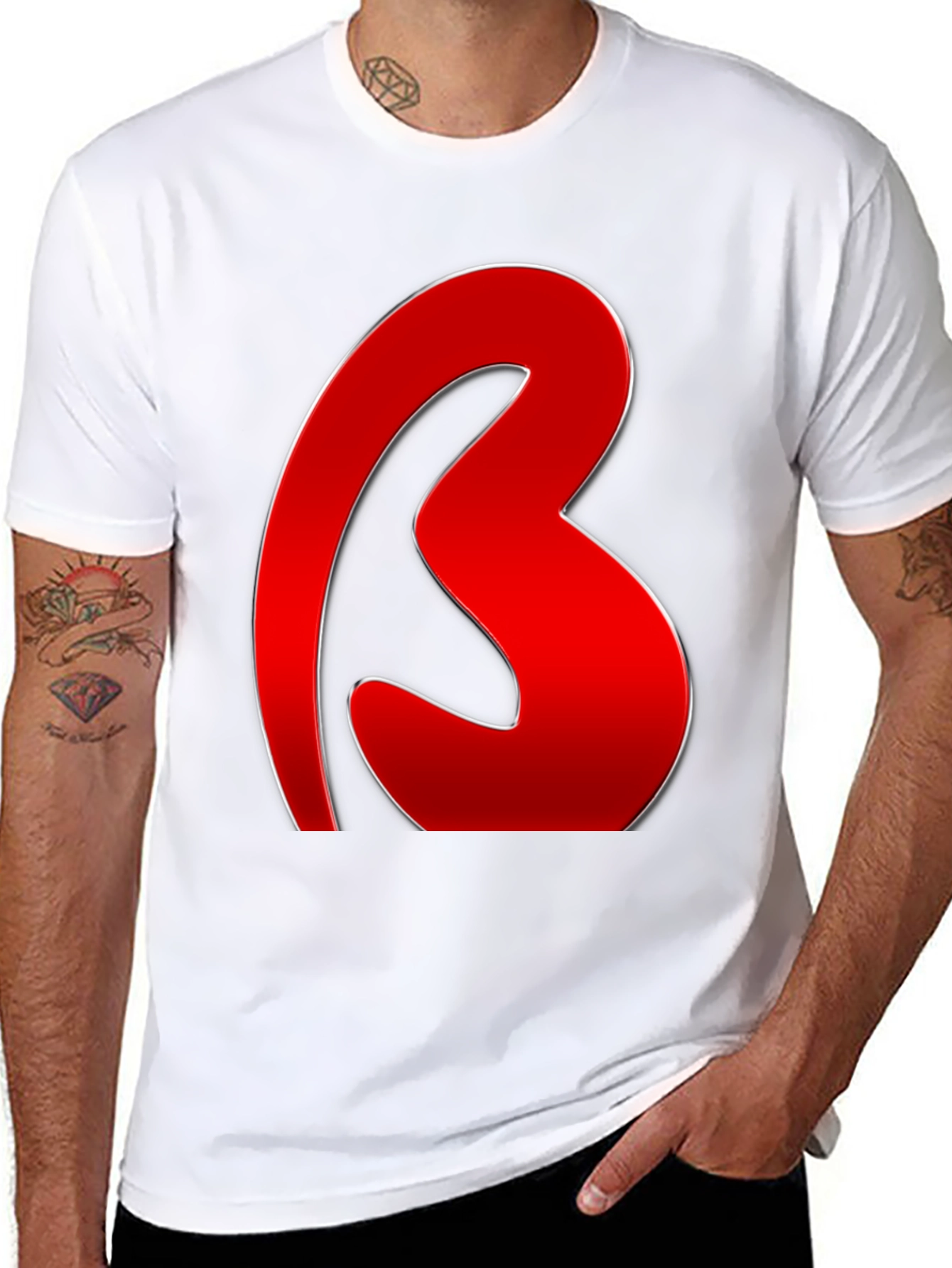 Red Graphic Tee - Bold Letter Design
