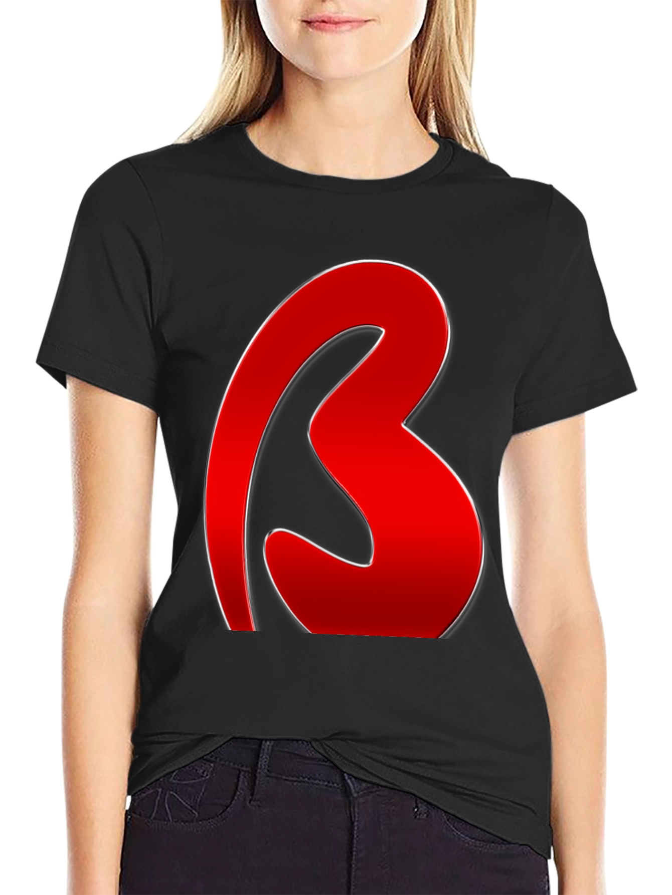 Red Graphic Tee - Bold Letter Design