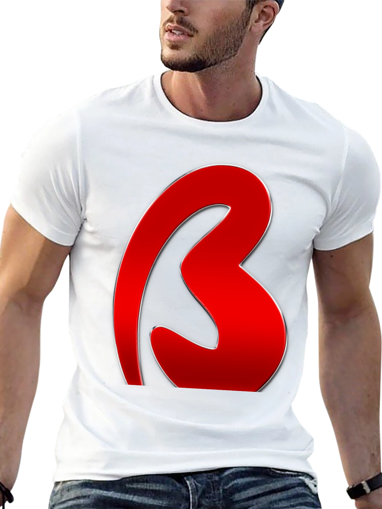 Red Graphic Tee - Bold Letter Design