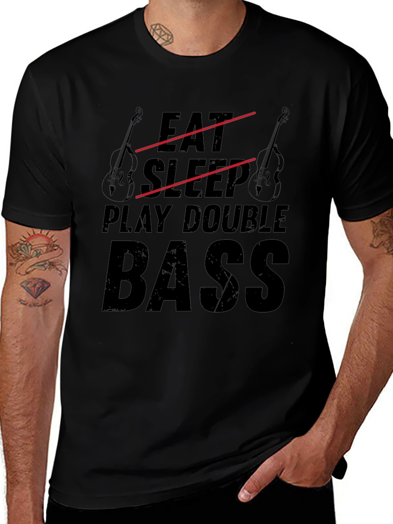 Eat Sleep Play Double Bass Graphic Tee