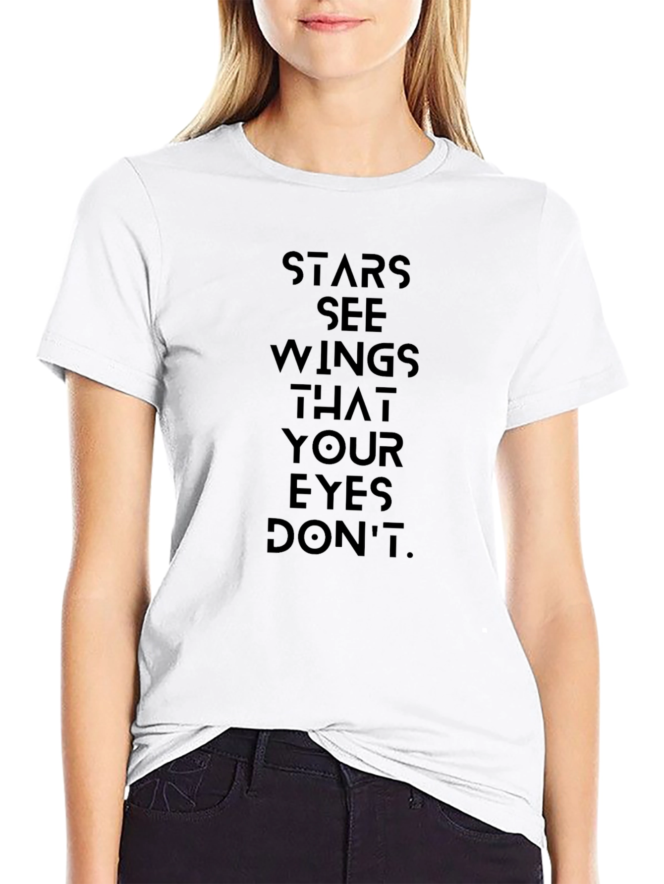 Stars See Wings T-Shirt - Black Graphic Tee