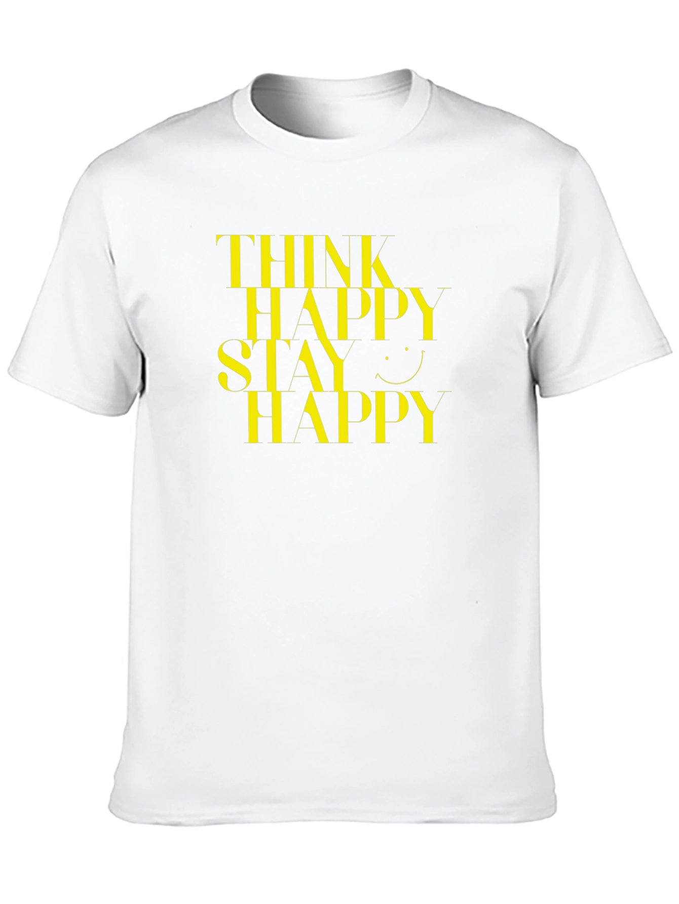 Think Happy Stay Happy Black Graphic Tee
