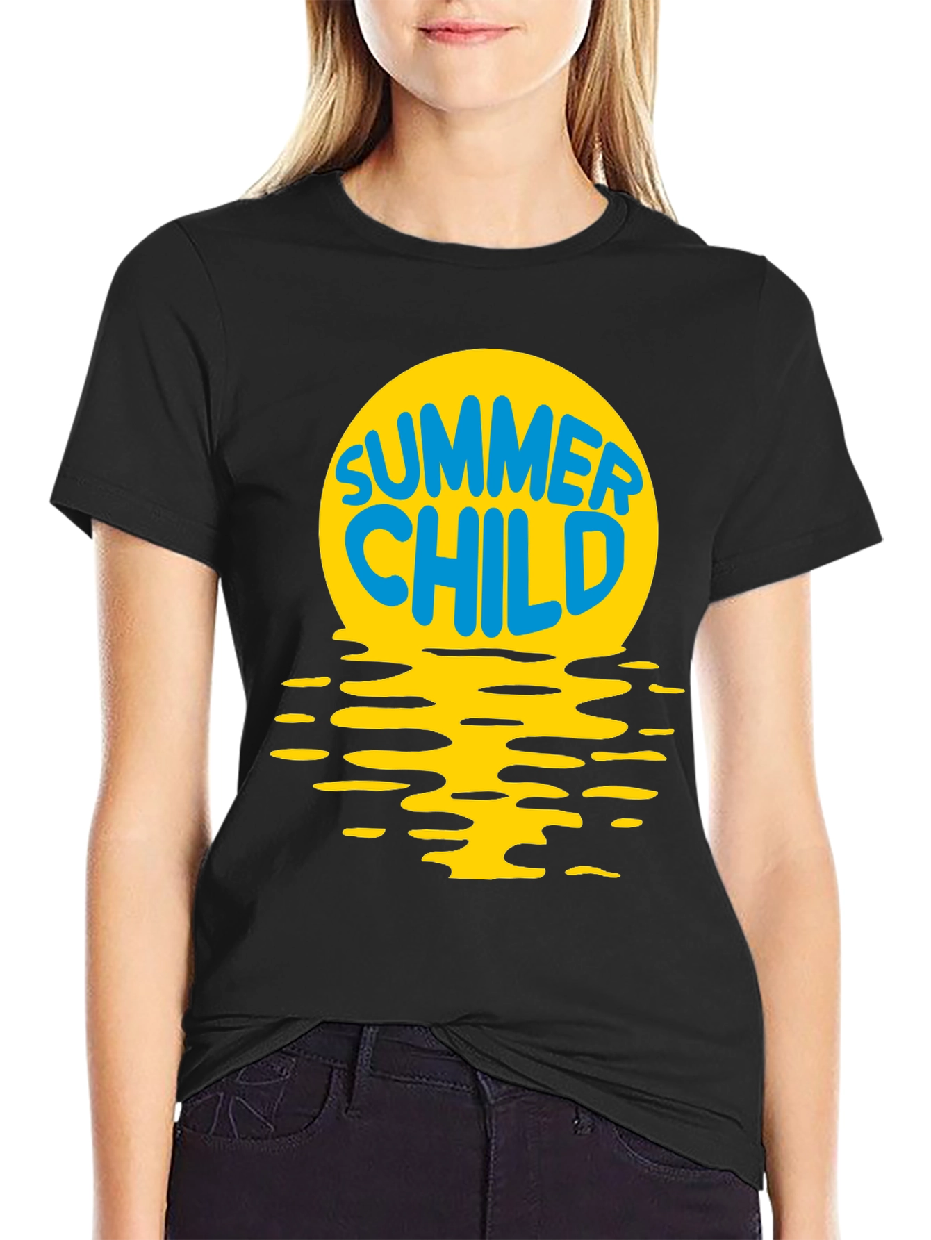 Summer Child T-Shirt - Black Cotton Tee
