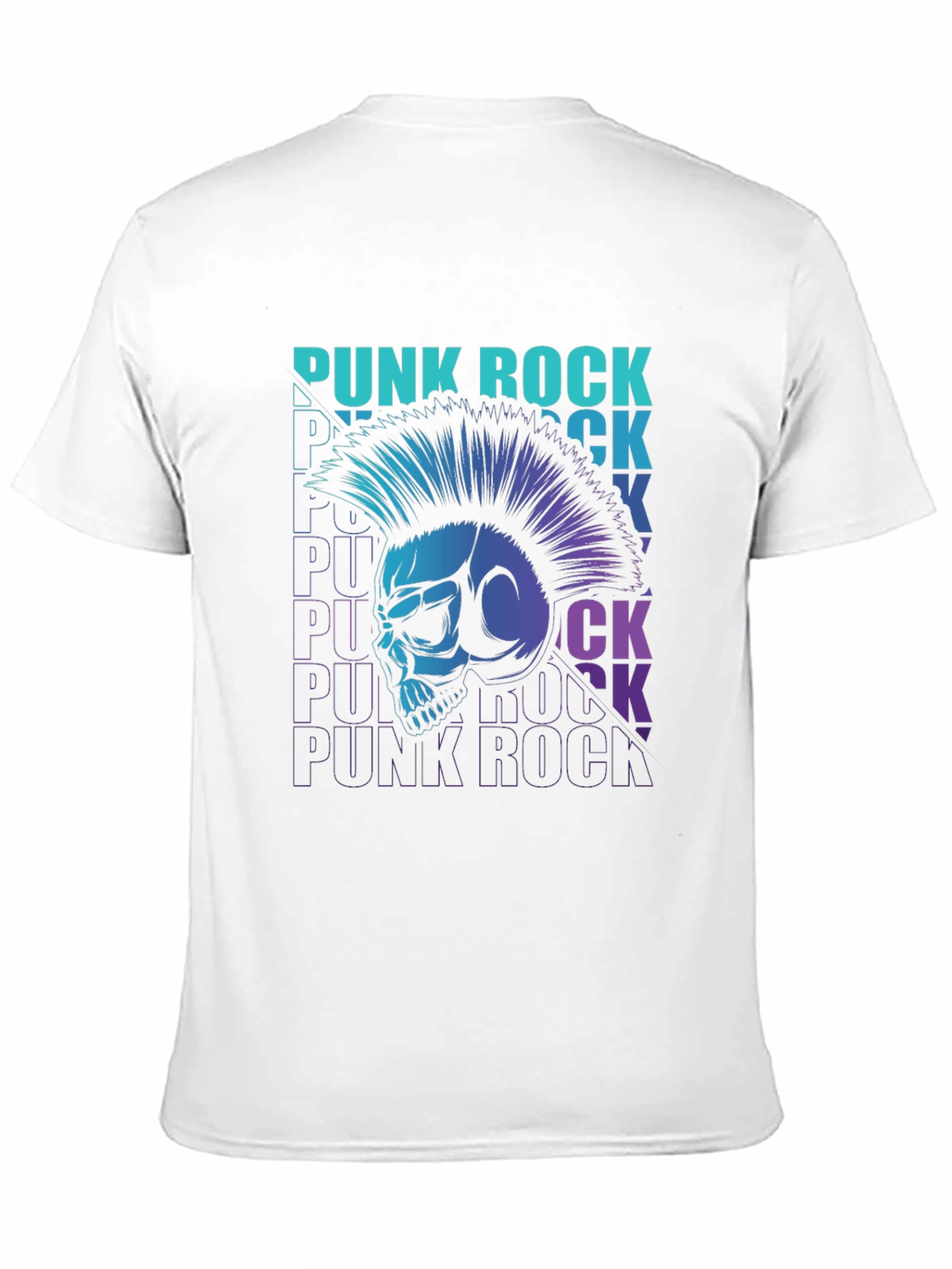 Punk Rock Skull Graphic Tee - Mens Black T-Shirt