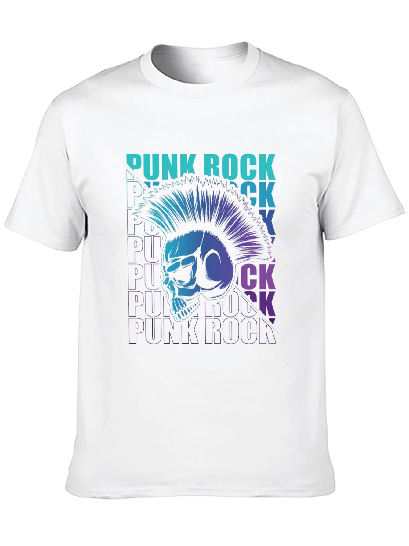 Punk Rock Skull Graphic Tee - Mens Black T-Shirt