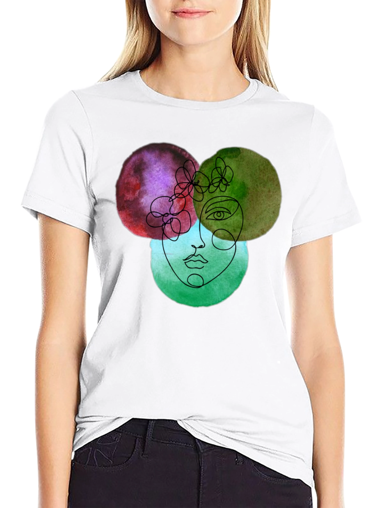 Abstract Face Graphic Tee - Unisex Soft Cotton T-Shirt