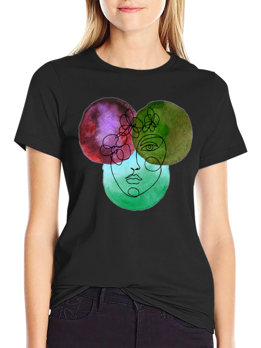 Abstract Face Graphic Tee - Unisex Soft Cotton T-Shirt