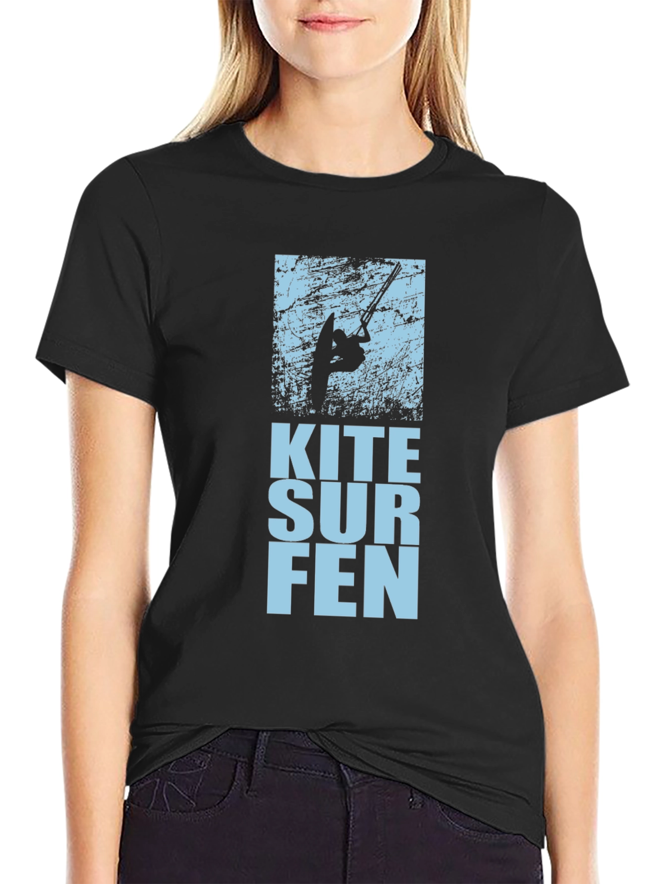 Kitesurfing Graphic T-Shirt - Stylish Black Tee