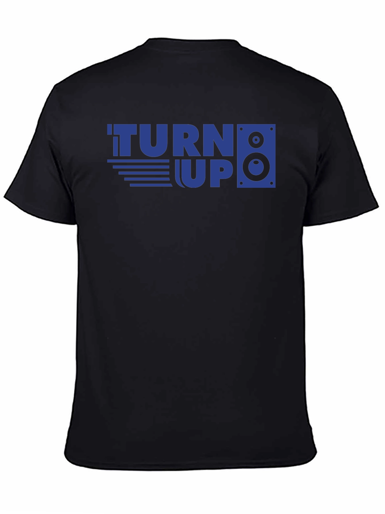 Turn Up Graphic Print Mens Black T-Shirt