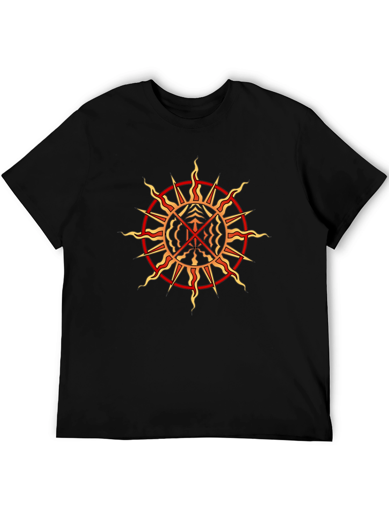 Mystic Sun Graphic Tee - Black Crew Neck T-Shirt