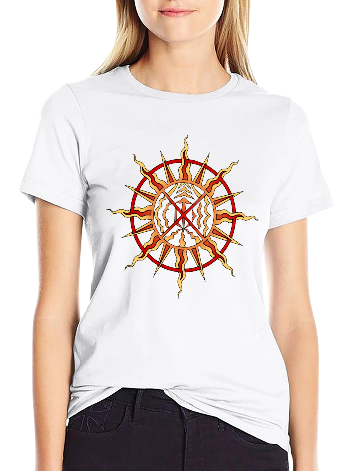 Mystic Sun Graphic Tee - Black Crew Neck T-Shirt