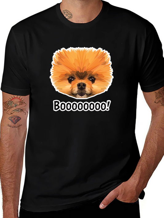 Boo Pomeranian Graphic Tee - Black Cotton Shirt