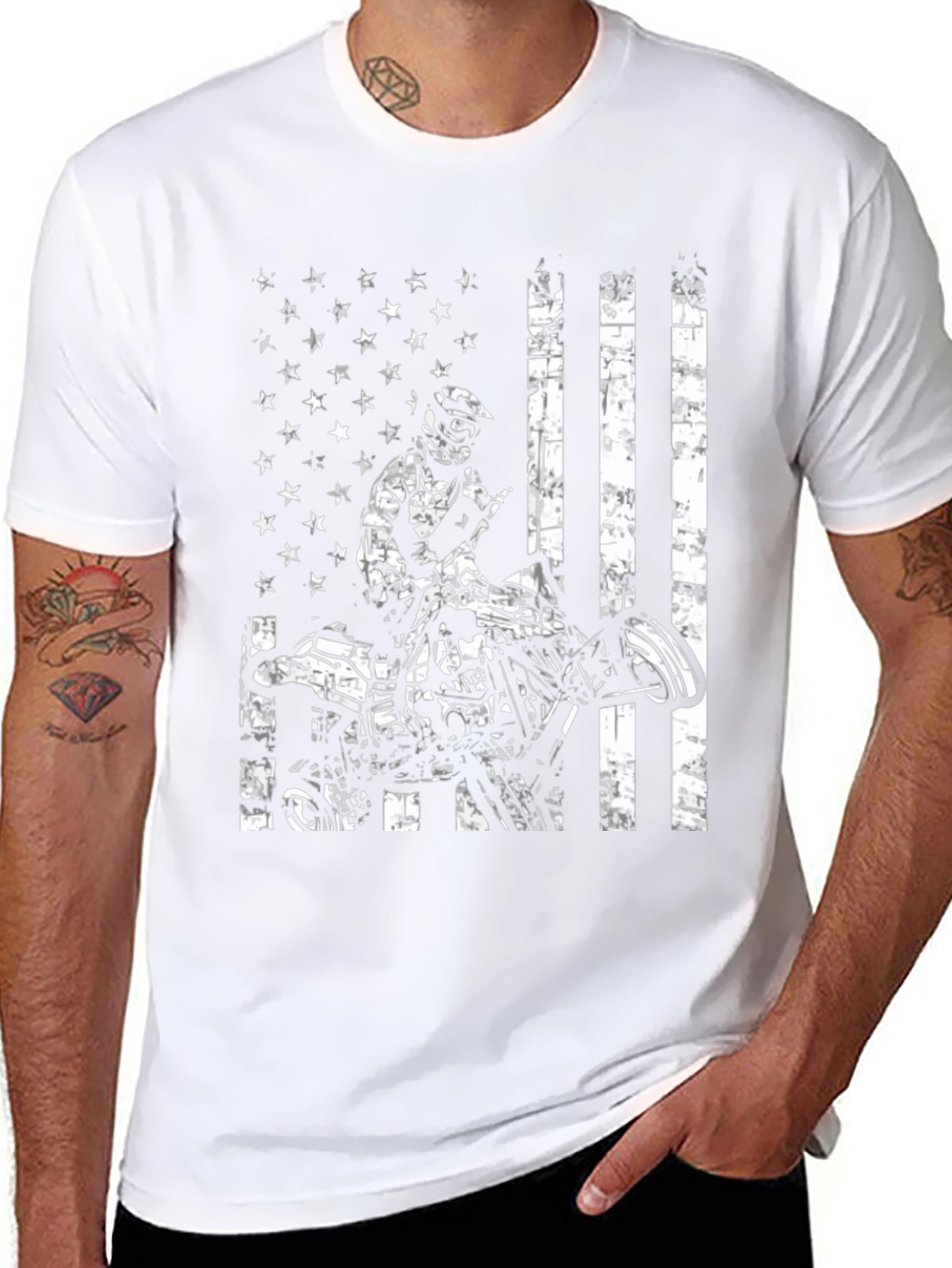 ATV Rider American Flag Graphic Tee