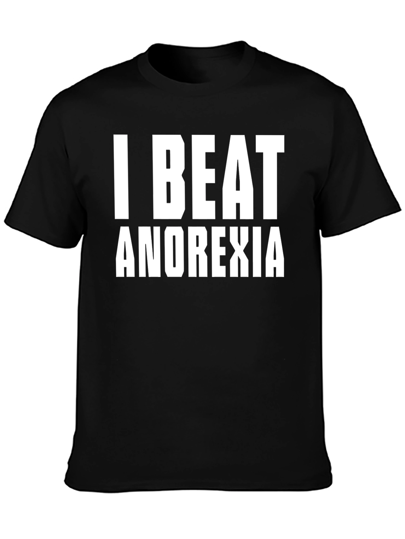I Beat Anorexia Black T-Shirt